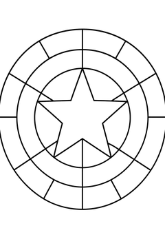 Star Within Concentric Rings line art