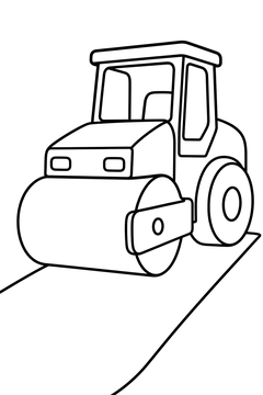 Roller Flattening a Road line art