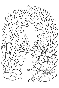 Simple Coral Archway line art