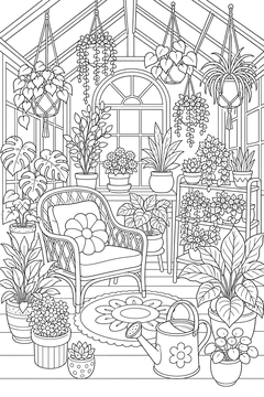 Sunroom Of Plants line art