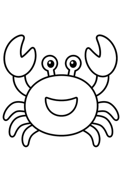 Smiling Crab line art