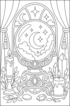 Crystal Ball line art