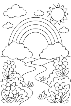 Double Rainbow line art