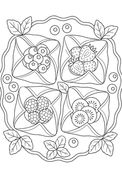 Four Danish Pinwheels line art