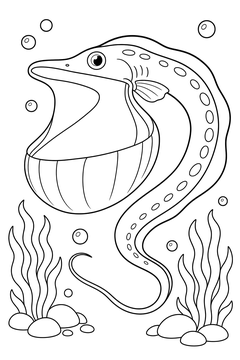 Pelican Eel line art