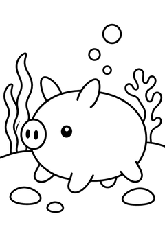 Sea Pig line art