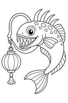 Viperfish With a Lantern line art