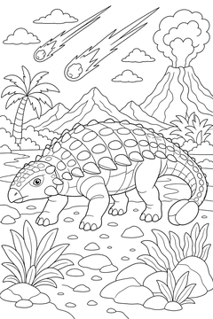 Ankylosaurus - Meteor line art