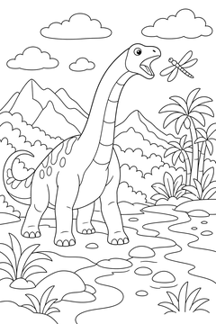 Apatosaurus - Dragonfly line art