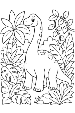 Apatosaurus - Foliage line art