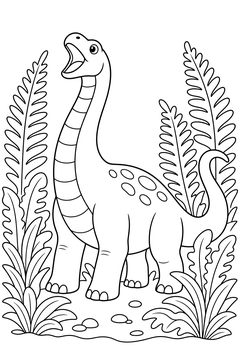 Roaring Apatosaurus line art