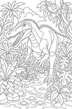 Baryonyx - Foliage line art