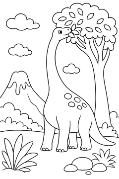 Brachiosaurus - Treetops line art