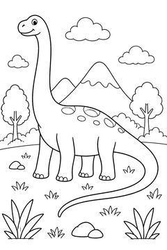 Long Diplodocus line art