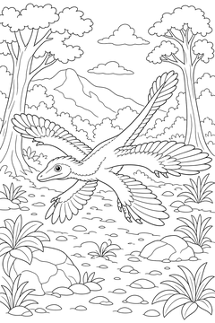 Microraptor line art