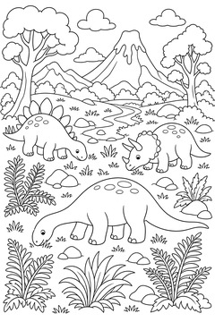 Prehistoric Meadow line art