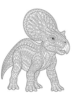 Protoceratops - Zentangle line art