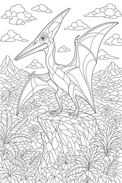 Pteranodon - Outcrop line art