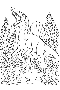 Roaring Spinosaurus line art