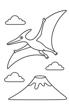 Dsungaripterus Above the Volcano line art
