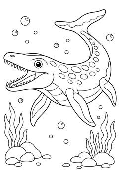 Mosasaurus line art