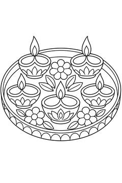 Thali Plate line art