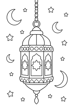 Lantern Among Stars line art
