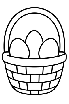 Simple Easter Basket line art