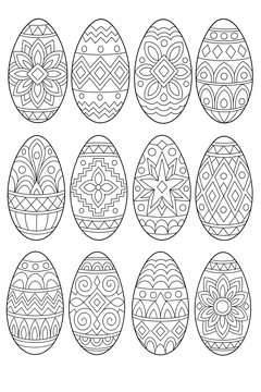 Patterned Egg Tile line art