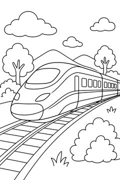 Bullet Train line art