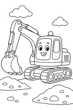 Excavator line art