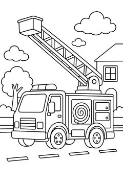 Fire Engine line art