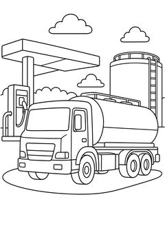 Fuel Tanker line art