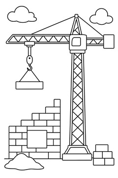 Tower Crane line art