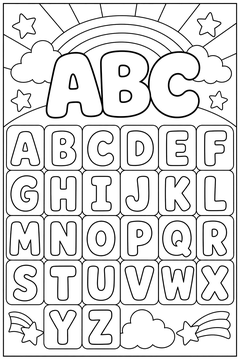 Alphabet A-Z line art