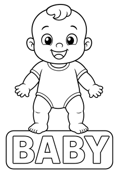 Baby - line-art coloring page