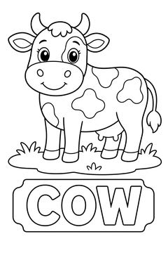 Cow - line-art coloring page