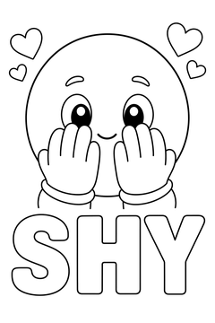 Feeling Shy - Word line art