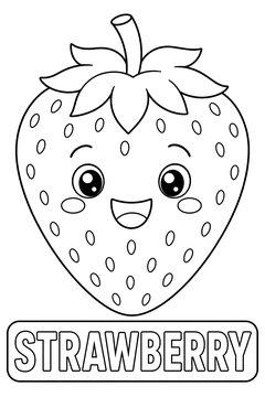Strawberry line art