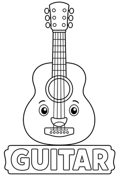 Guitar line art