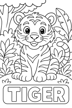 Tiger - line-art coloring page