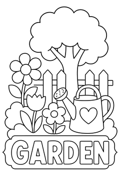 Garden line art