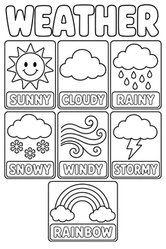 Types of Weather line art