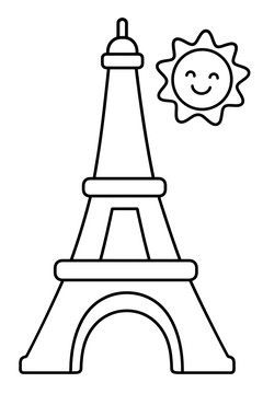 Simple Eiffel Tower line art