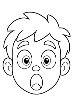 Surprised Face line art