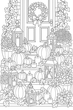 Doodle Lantern Display line art