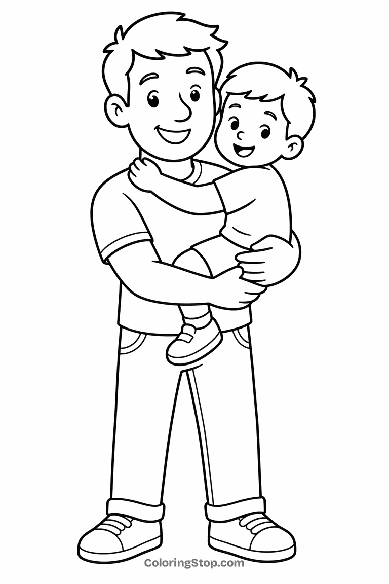 Father - line-art coloring page