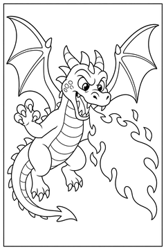 Dragon Fire Breath line art