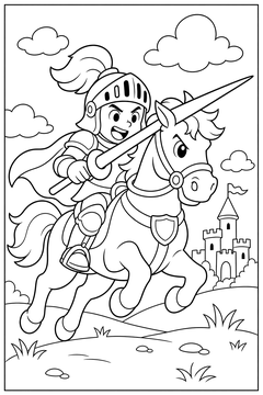 Knight Lance Charge line art