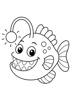 Friendly Anglerfish line art